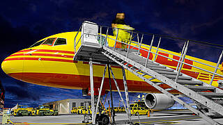 Airport ground equipment - boarding steps in Leipzig