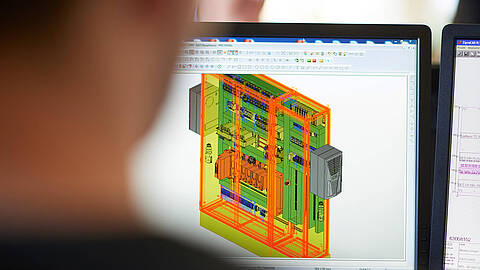 Construction of control cabinets at Blumenbecker