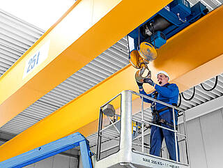 Crane services: for example maintenance of a drive unit in a crane system about 25 tonnes