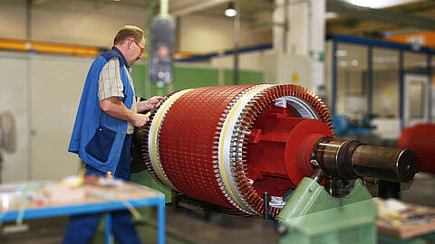 Reparatur eines Schleifringläufermotors bei HeidelbergCement