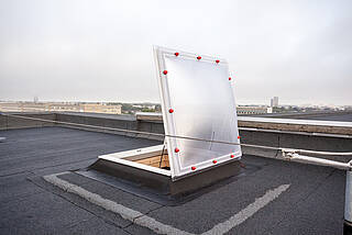 Hatch to the roof of Blumenbecker's production hall